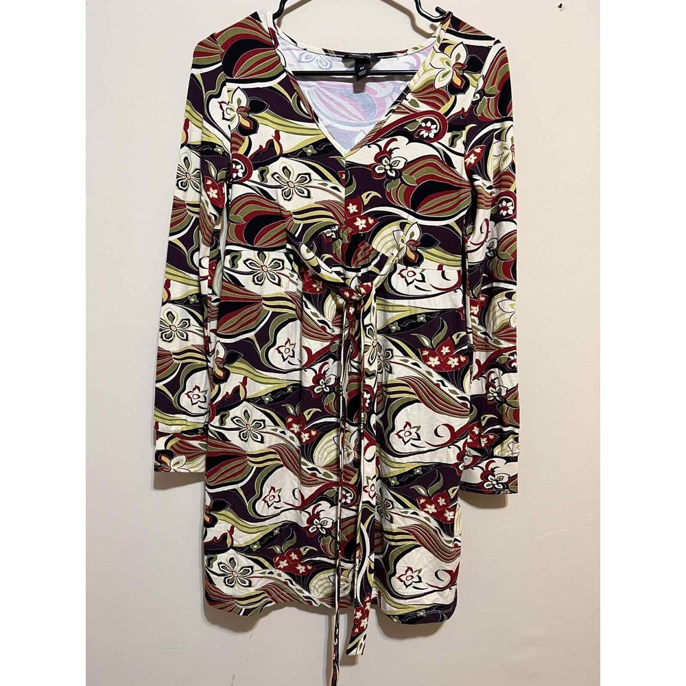 H&M Mama Maternity Women's Floral Print Long Sleeve Tie Up Dress Size M